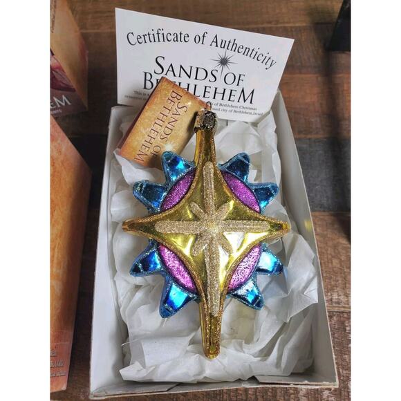 Sands of Bethlehem Religious Glass Ornaments -Set Of 4- Made with Holy Land Sand - Picture 9 of 16